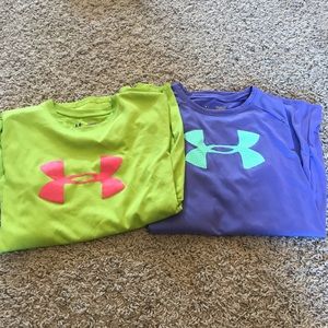 girls large long sleeve underarmour tops